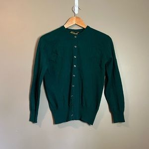 Pringle green 100% lambs wool cardigan